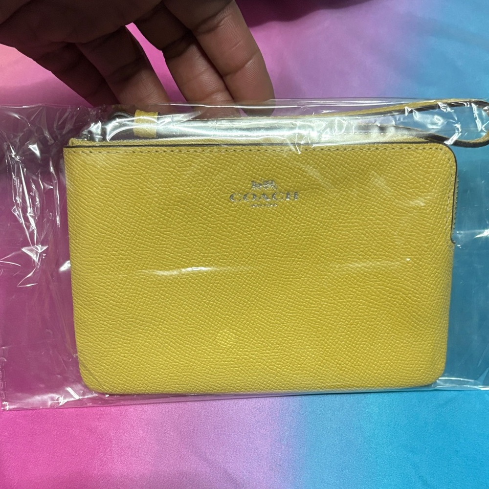 Coach Vibrant Yellow Wristlet